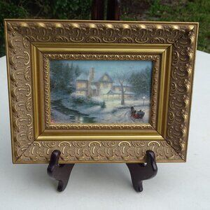 Thomas Kinkade Moonlit Sleigh Ride Framed Print